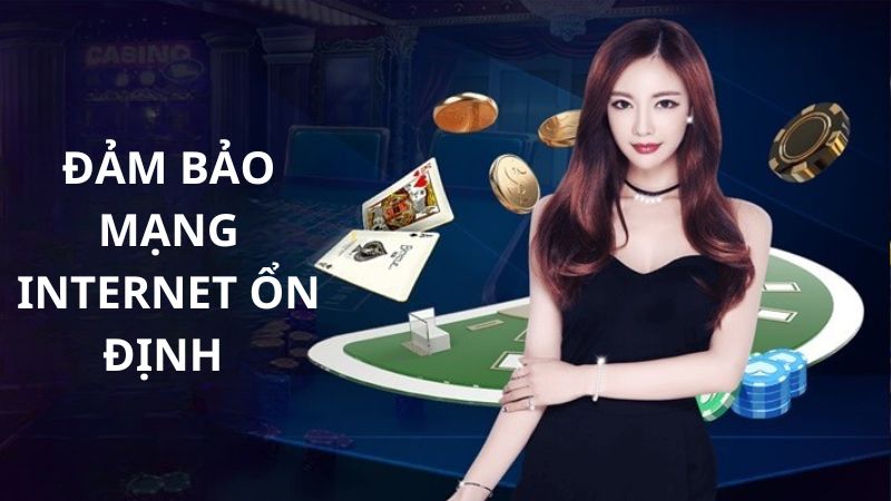 Đảm bảo mạng internet ổn định khi tải app QH88